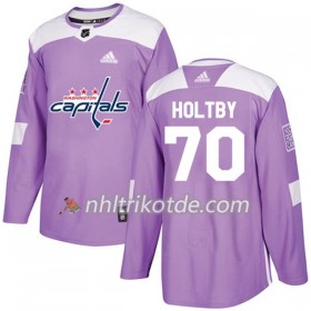 Washington Capitals Trikot Braden Holtby 70 Adidas 2017-2018 Lila Fights Cancer Practice Authentic - Herren